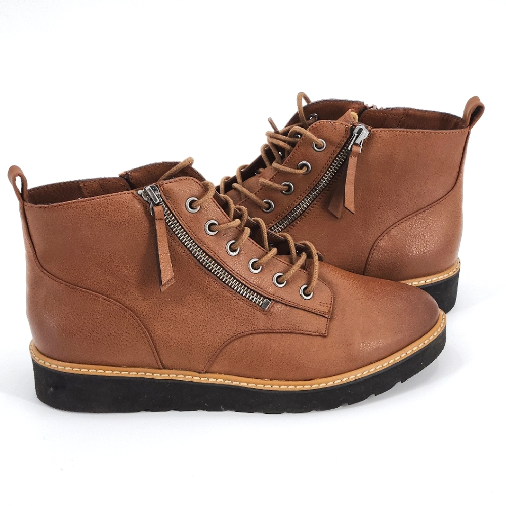 Like New Naturalizer Eeva Ankle Boots Booties with Zipper Detail Womens 10 Brown